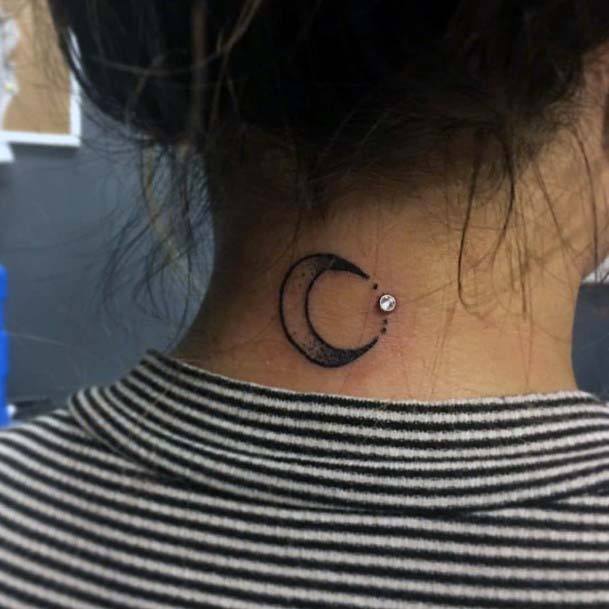 Trendy Inspirational Tattoo Crest Moon White Silver Dermal Unique Piercing Ideas For Girls