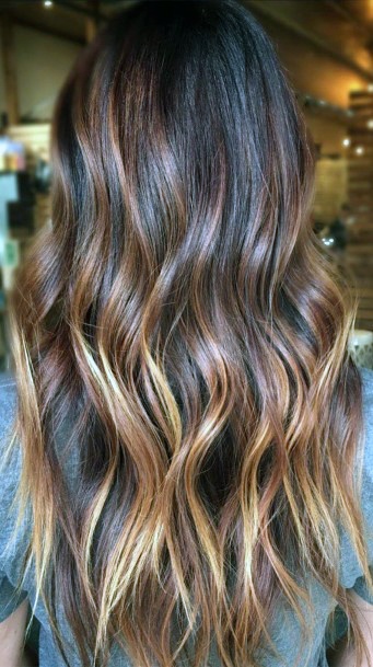 Trendy Ladies Hairstyle Ideas Thick Long Wavy Chestnut High Lights