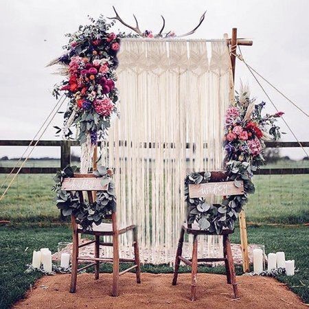 Trendy Outdoor White Curtain Strip Arch Dazzling Red Flowers