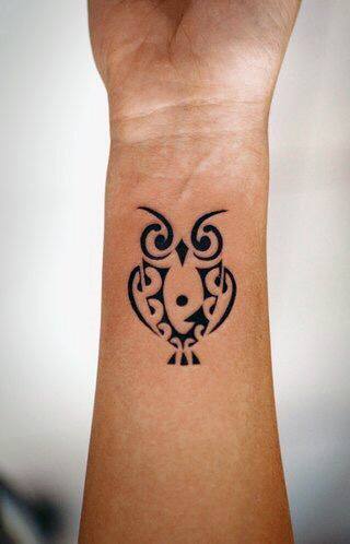Trendy Owl Tattoo Womens Wrists