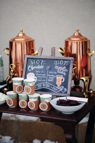 Trendy Winter Hot Cocoa Bar Wedding Ideas