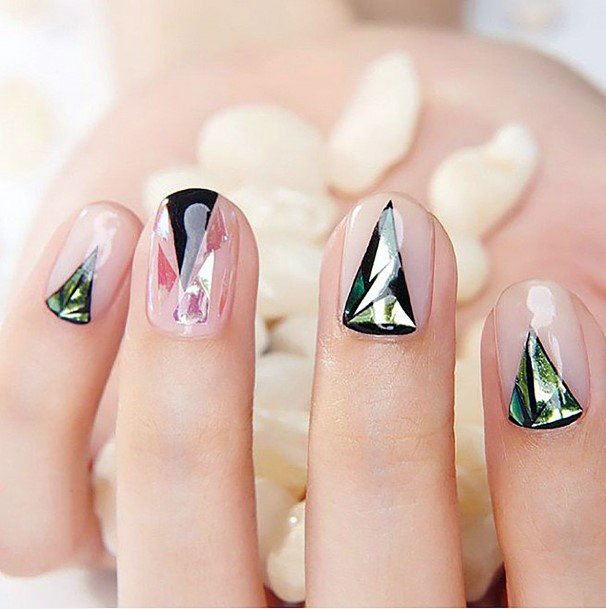 Triangular Design Glass Nail Art Women