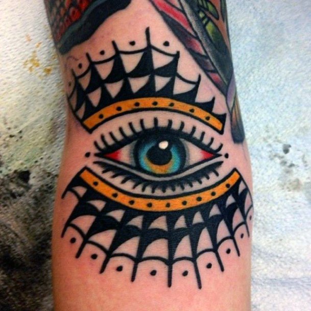 Tribal Art Eye Tattoo For Women On Arms