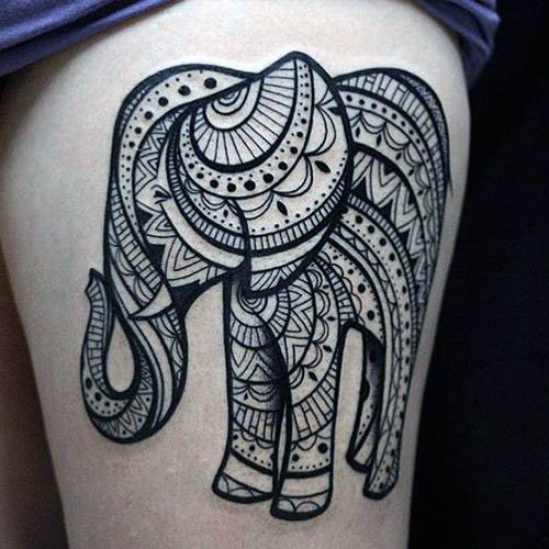 Tribal Indian Elephant Tattoo Womens Arms