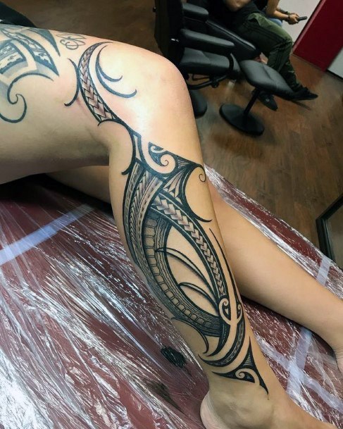 Tribal Tattoo Womens Legs