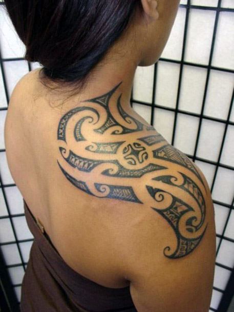 Tribal Tattoo Womens Shoulders