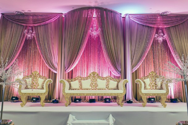 Trio Seating Wedding Stage Decorations