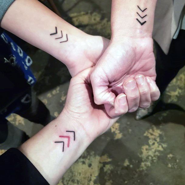 Trio V Sister Tattoo Wrist