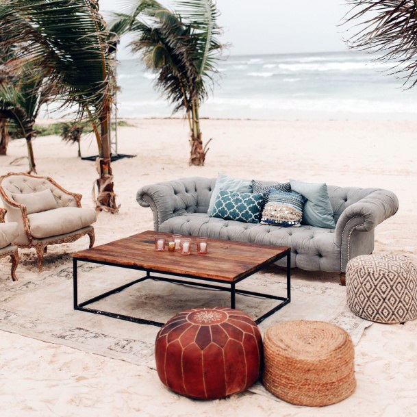 Tropical Beach Boho Chic Lounge Beach Wedding Ideas