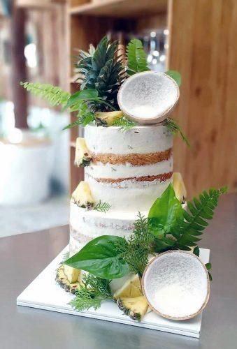 Tropical Coconut And Pineapple Cake Decor Beach Wedding Ideas
