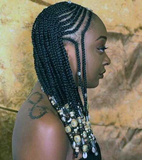 Tropical Cornrows With Beads Braided Hairstyles For Black Women