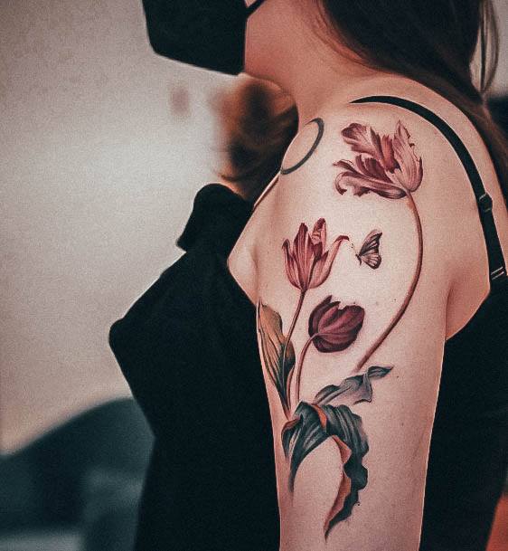 Tulip Tattoo Designs For Girls