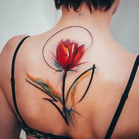 Tulip Tattoo Feminine Designs