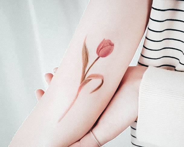 Tulip Tattoo For Ladies