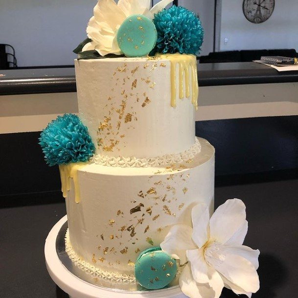 Turquoise Buttercream Wedding Cake
