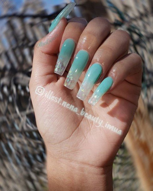 Turquoise Nails For Girls