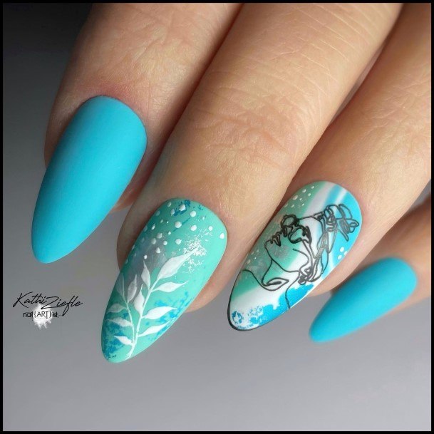 Turquoise Ombre Female Nail Designs