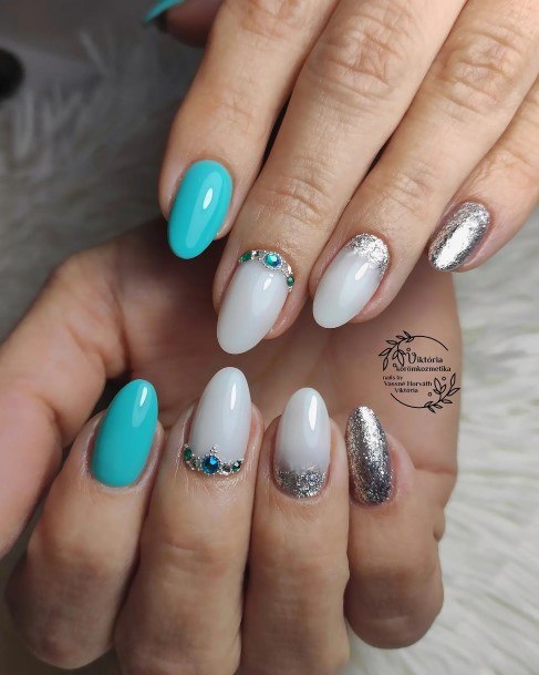 Turquoise Ombre Girls Nail Ideas