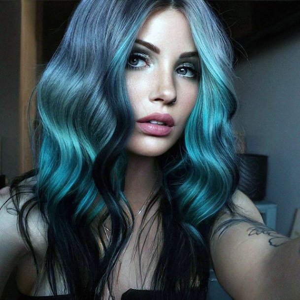 Turquoise Ombre Hairstyles Feminine Ideas