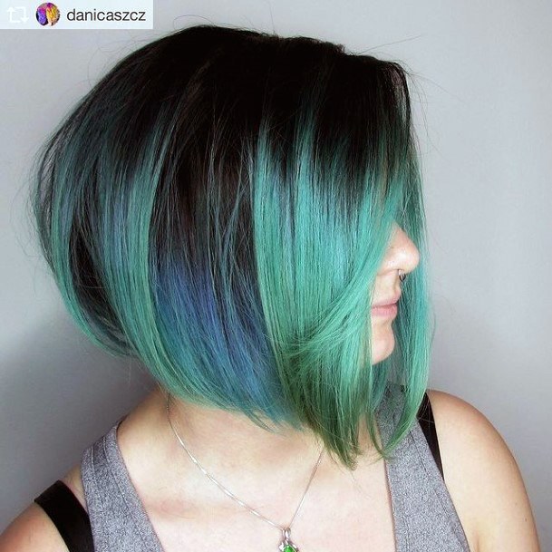 Turquoise Ombre Hairstyles For Ladies