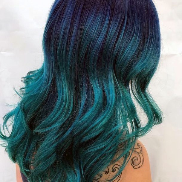 Turquoise Ombre Hairstyless Feminine Ideas