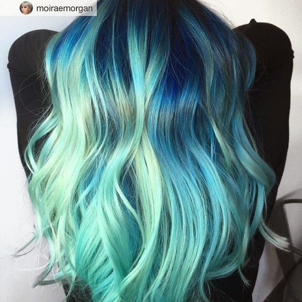 Turquoise Ombre Hairstyless For Girls