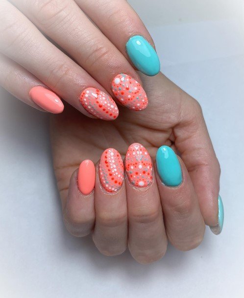 Turquoise Ombre Nail For Ladies