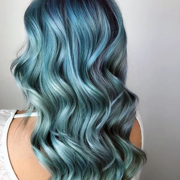 Turquoise Ombre Womens Feminine Turquoise Ombre Hairstyless