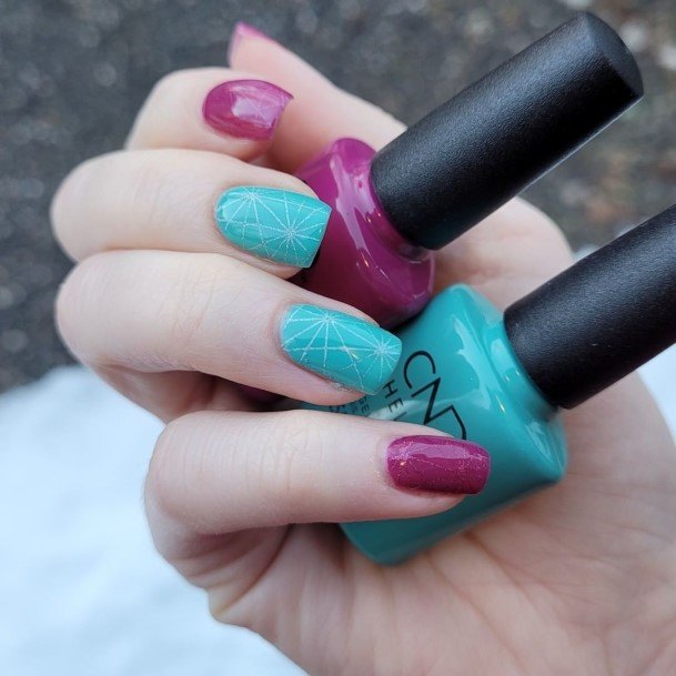 Turquoise Ombre Womens Feminine Turquoise Ombre Nails