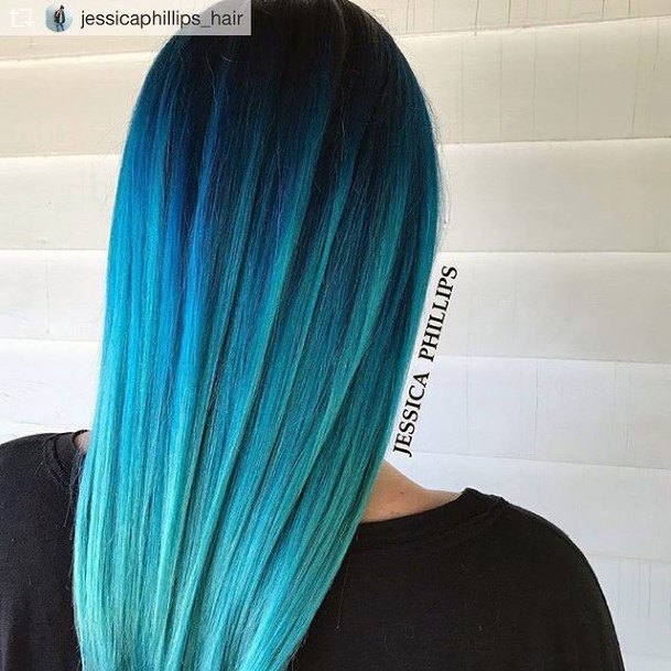 Turquoise Ombre Womens Hairstyles Ideas