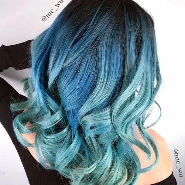 Turquoise Ombre Womens Hairstyles