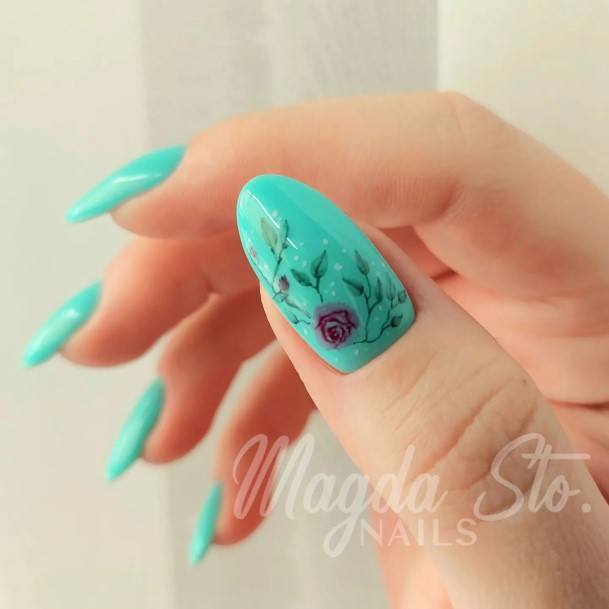 Turquoise Ombre Womens Nail Ideas