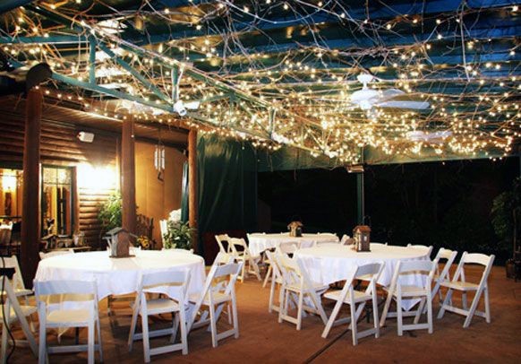 Twinkle Light Reception Inspiration Backyard Wedding Ideas