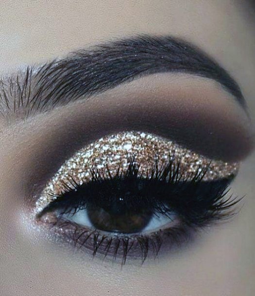 Twinkling Brown And Gold Eyeshadow Women