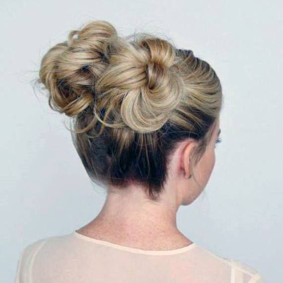 Two Buns Updo Hairstyle