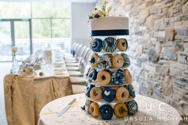 Two Colored Donut Wedding Cake