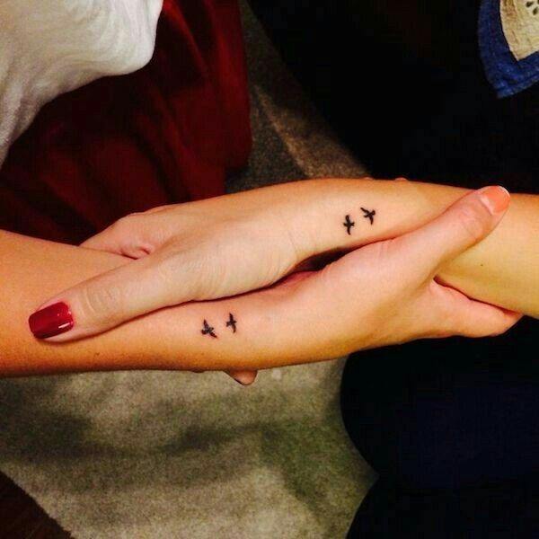 Two Flying Bird Tattoo Womens Forearms Best Friends