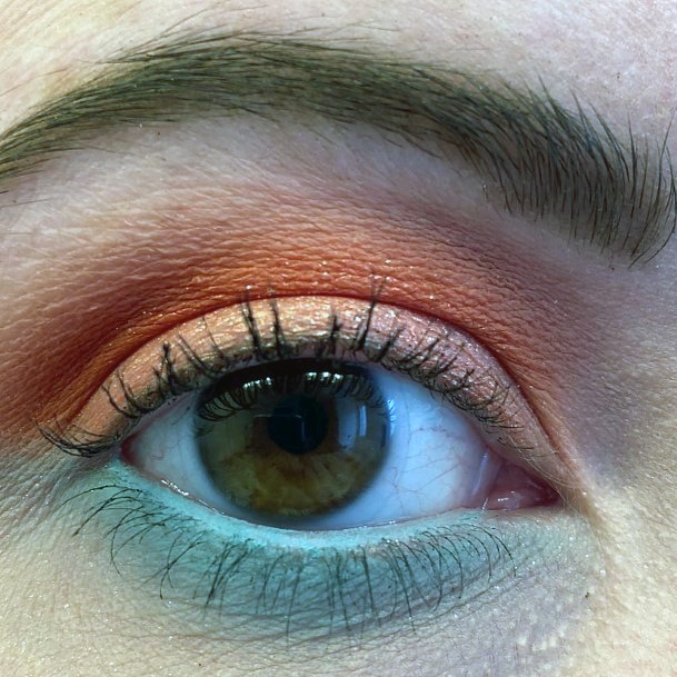 Two In One Coral And Turquoise Eyeshadow Women