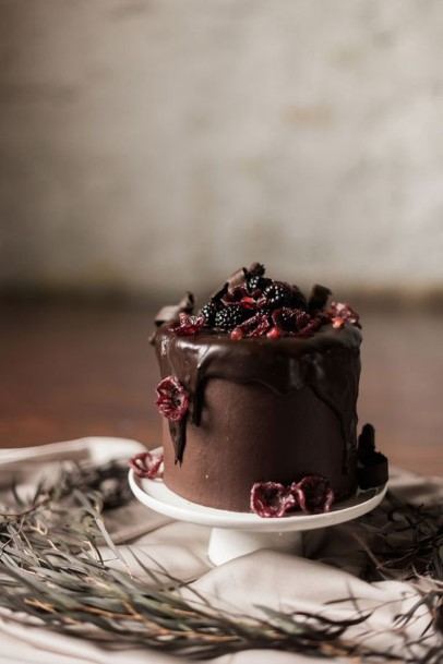 Two Toned Chocolate Wedding Cake