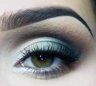 Two Toned Green And Brown Eyeshadow Women