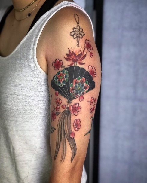 Uchiwa Tattoo Design Inspiration For Women