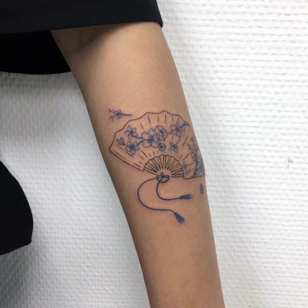 Uchiwa Tattoo For Ladies