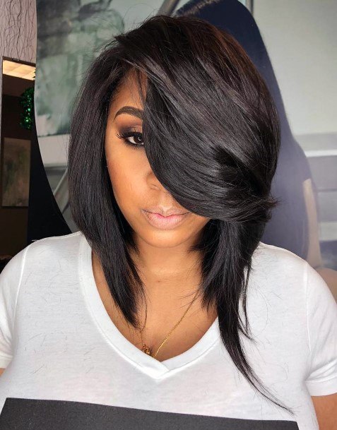 Ultimate Side Swept Bangs Bob Hairstyles For Black Women