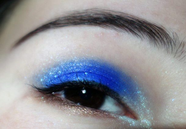 Ultramarine Blue And Silver Eyeshadow Women