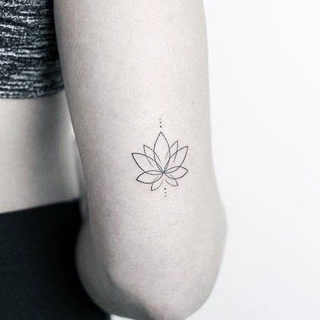Uncomplicated Lotus Flower Tattoo Womens Arms