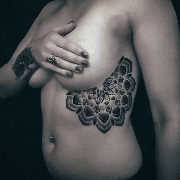 Under Boob Mandala Tattoos For Women