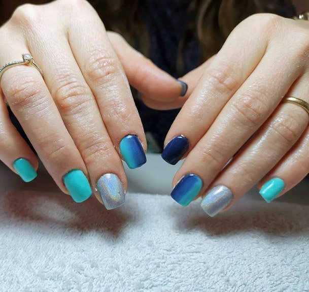 Underwater Blues Squoval Nail