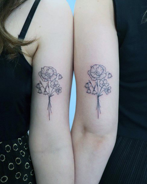 Uniform Bouquet Sister Tattoos