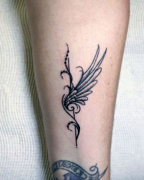 Unique Angel Winged Creature Tattoo Women