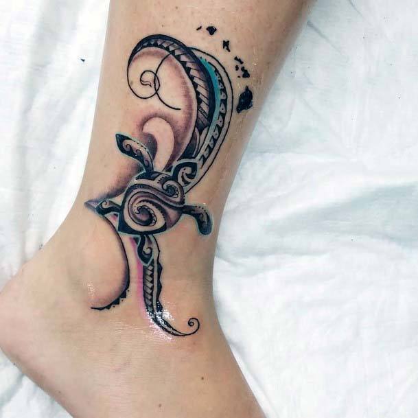 Unique Ankle Tattoo For Women